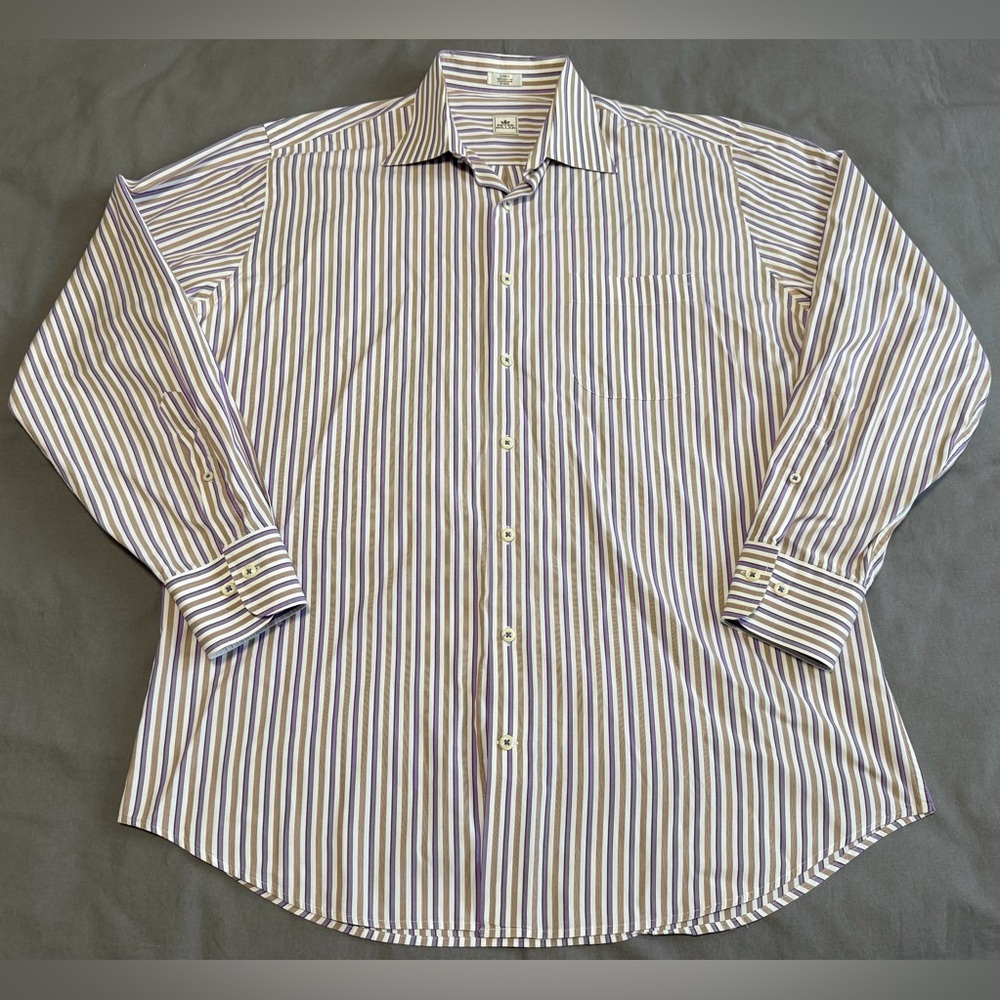 Peter Millar Shirt Mens Large Multicolor Striped Button Up Shirt Long Sleeve